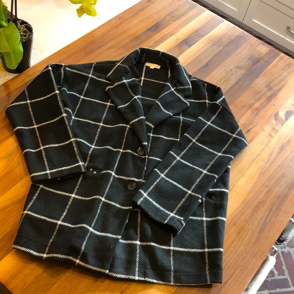 Women’s Plaid Wool and Polyester Coat